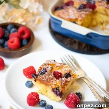 VERY BERRY BREAD PUDDING.