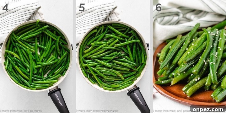 Honey Garlic Glazed Green Beans 4 Three collage photos showing how to make Honey Garlic Green Beans.