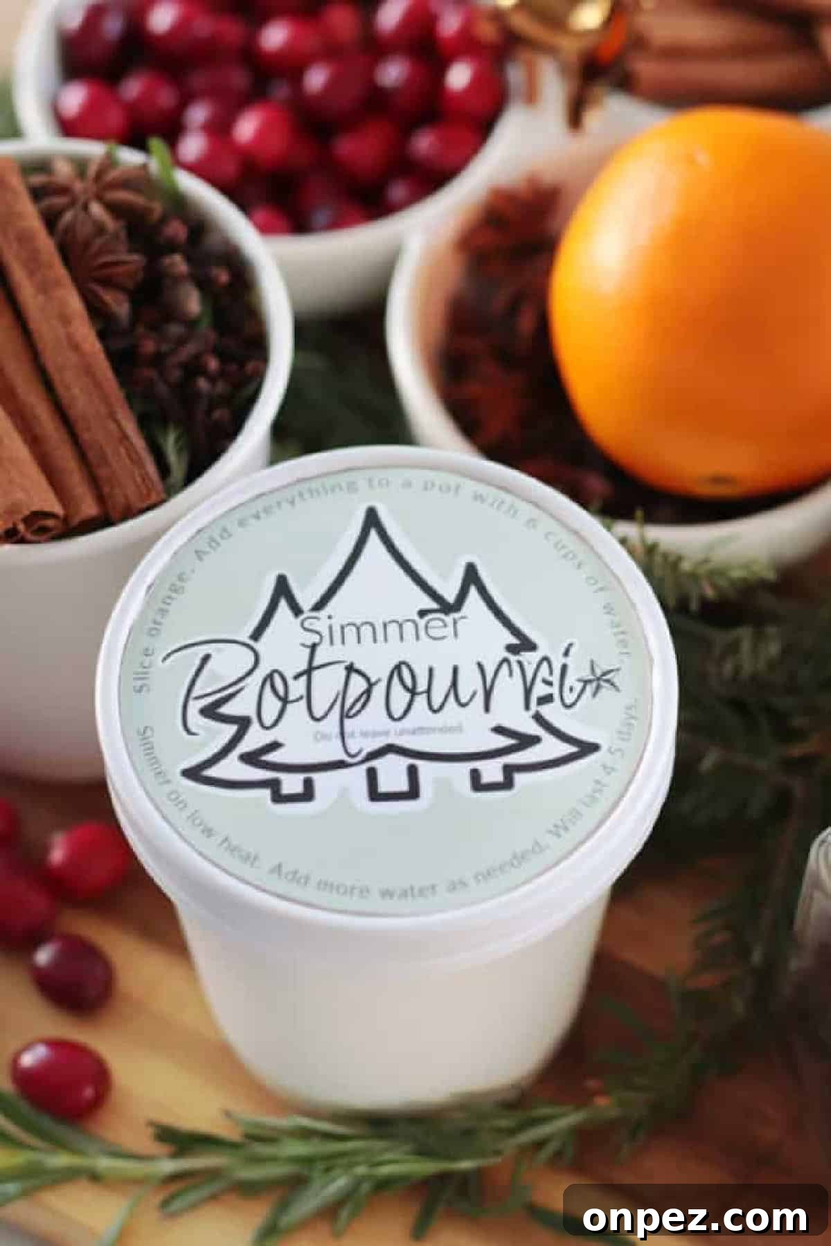 Holiday Simmer Pot Potpourri Ideas to Scent Your Home 3 Container of simmer pot potpourri.