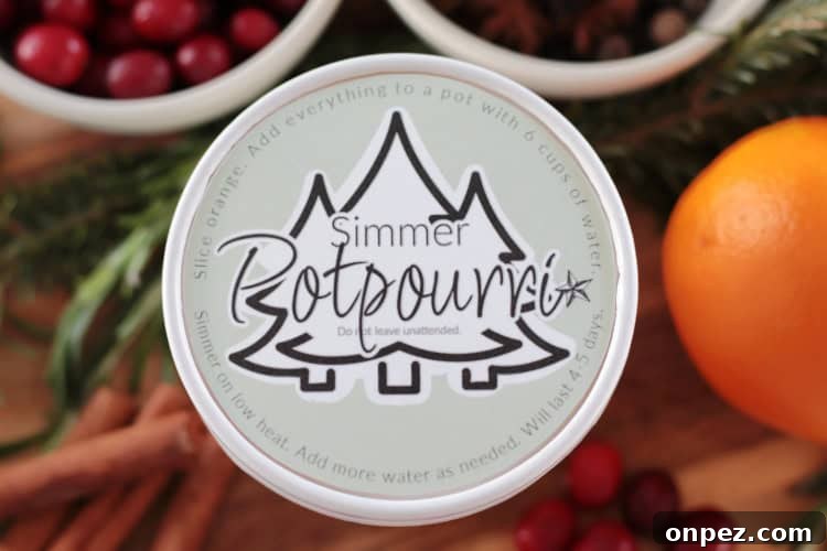 Holiday Simmer Pot Potpourri Ideas to Scent Your Home 8 Simmer potpourri labels.