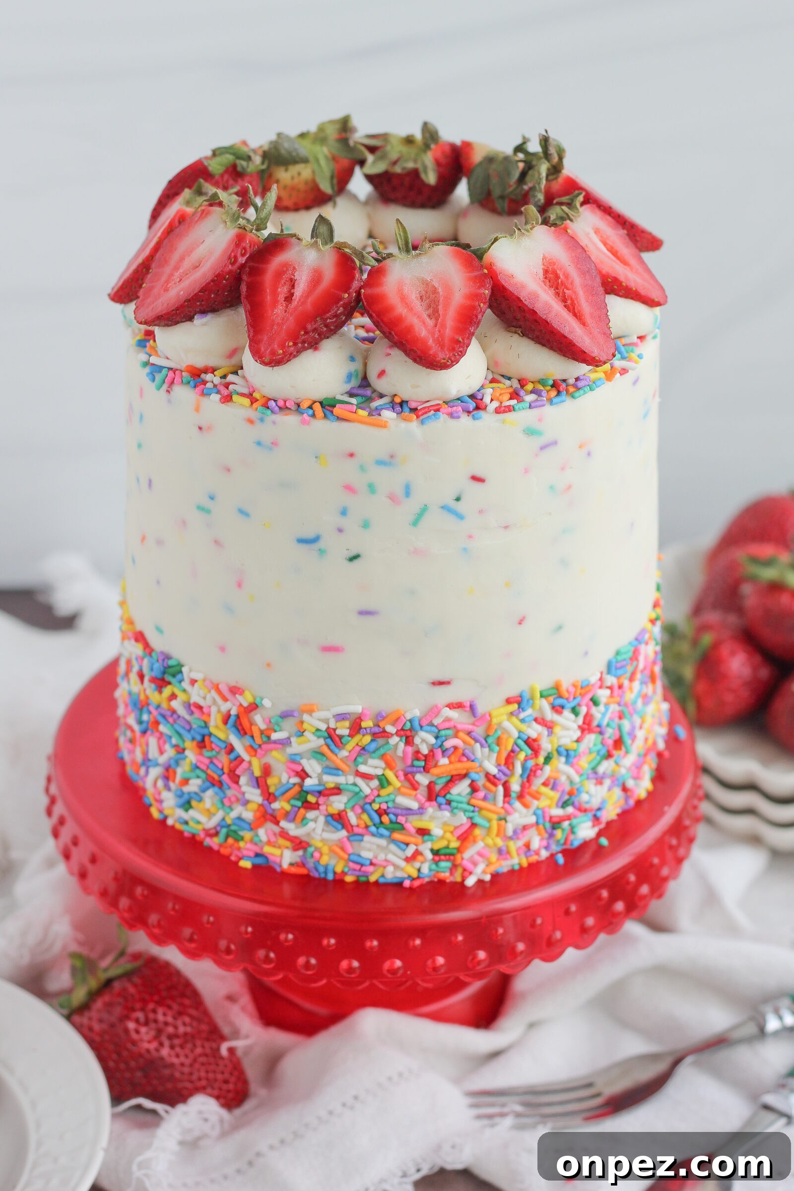 Strawberry Funfetti Cake image