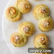 St. Lucia Buns on a marble plate.