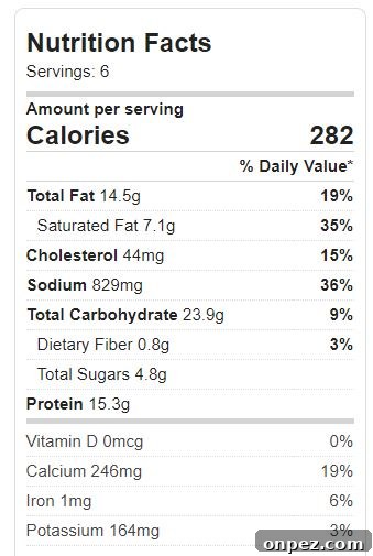 Grandma's Macaroni and Cheese Recipe 20 Macaroni and cheese nutrition for 6 servings