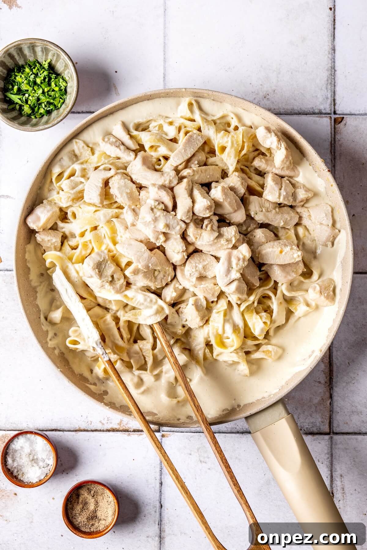 How to Make GF DF Chicken Fettuccine Alfredo Step 6 - Olivia Adriance
