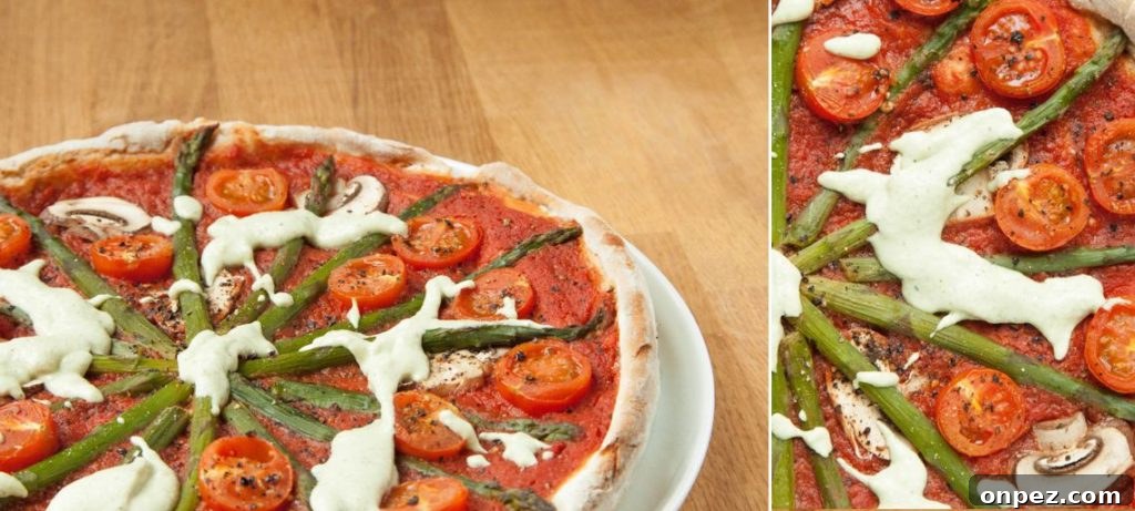 asparagus pizza slice