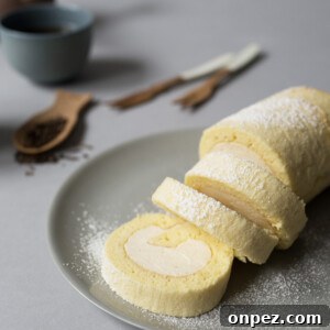 Hojicha Cheesecake Roll Cake