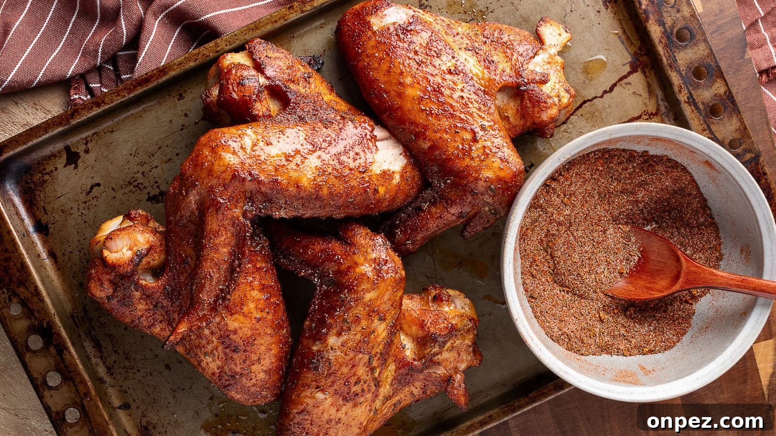Cajun smoked turkey wings with spicy seasoning and crisp skin.