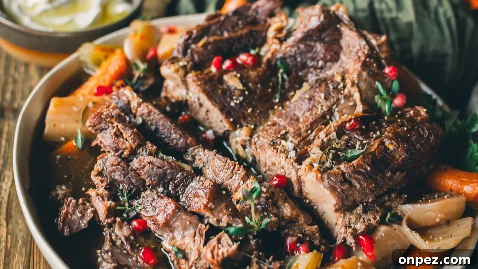Instant Pot pot roast cooked fork-tender with hearty vegetables.
