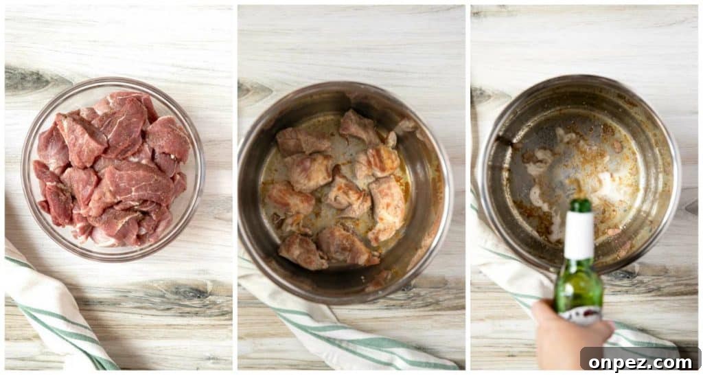 Instant Pot Pork Carnitas Recipe with Crispy Edges 5 Step by step photos on how to make carnitas in the pressure cooker