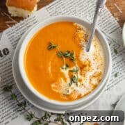 Roasted tomato butternut squash soup.
