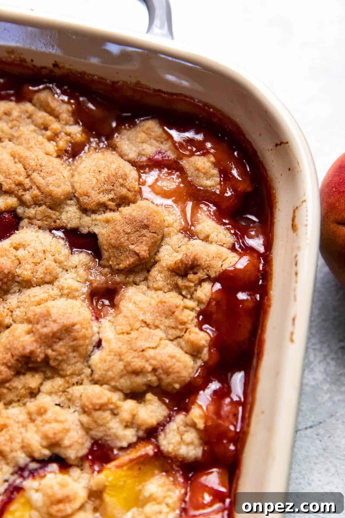 Sliced peaches for cobbler