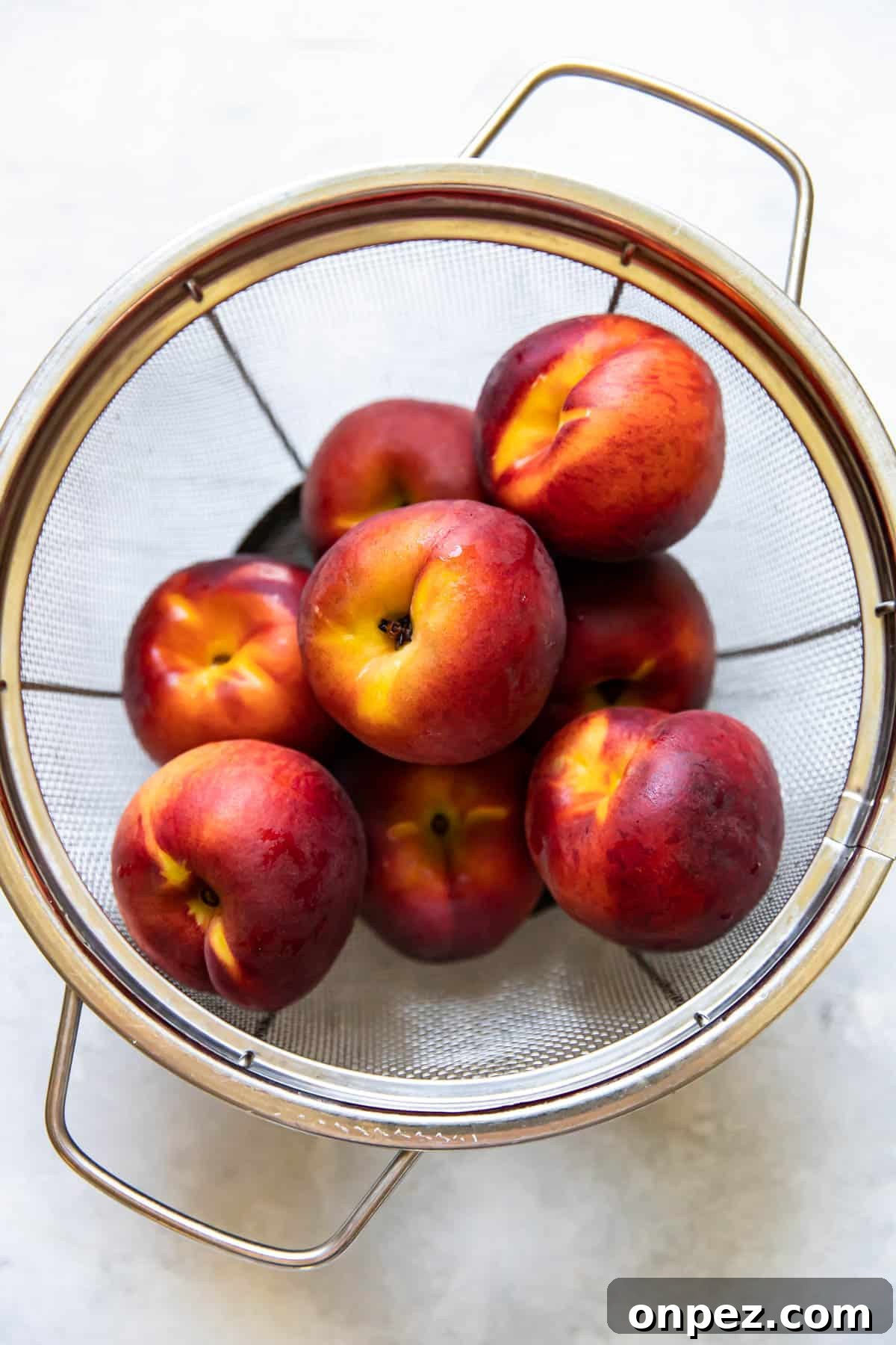 Peach cobbler before baking