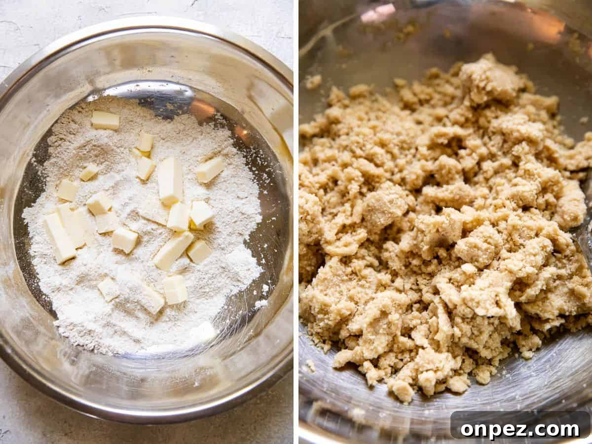 Cobbler topping in a bowl