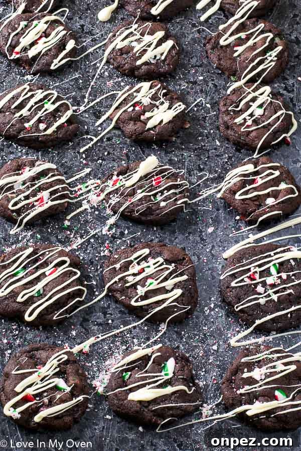 Mint Chocolate Candy Cane Cookies