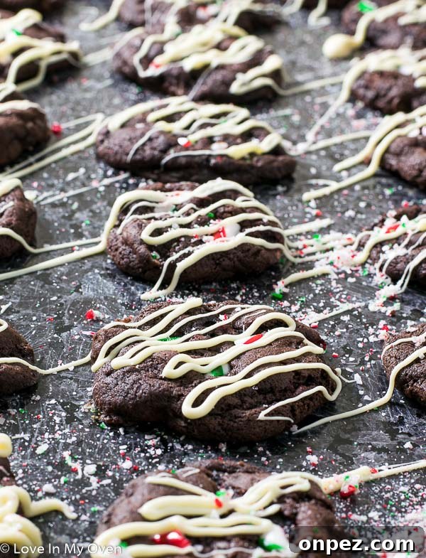 Mint Chocolate Candy Cane Cookies