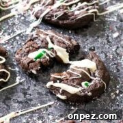 chocolate candy cane cookies
