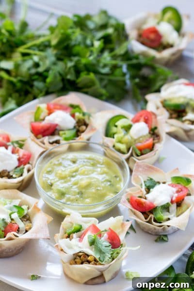 Vegetarian Lentil Won Ton tacos - image