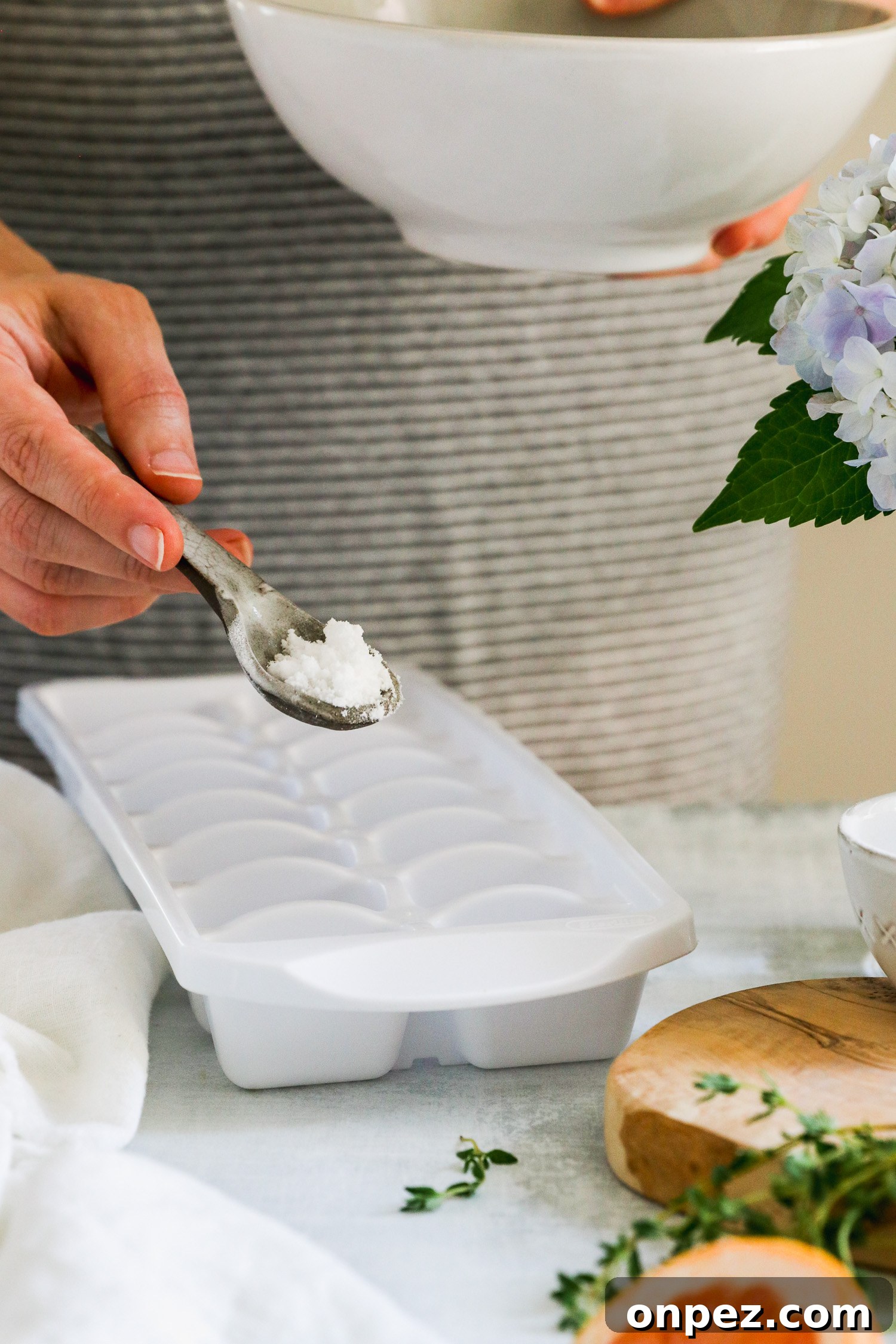 Making refrigerator deodorizers in ice cube tray